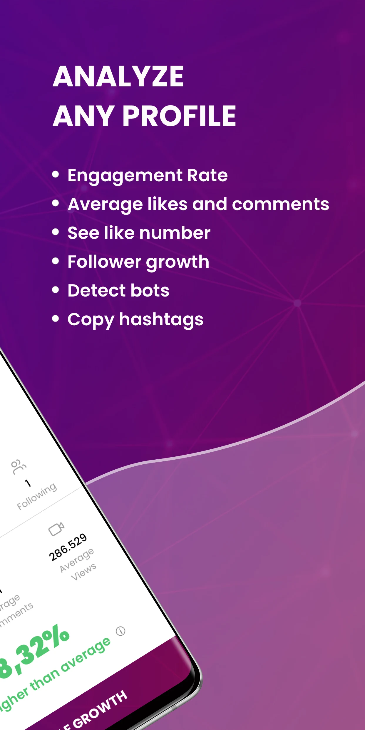 NotJustAnalytics - Followers & screenshot